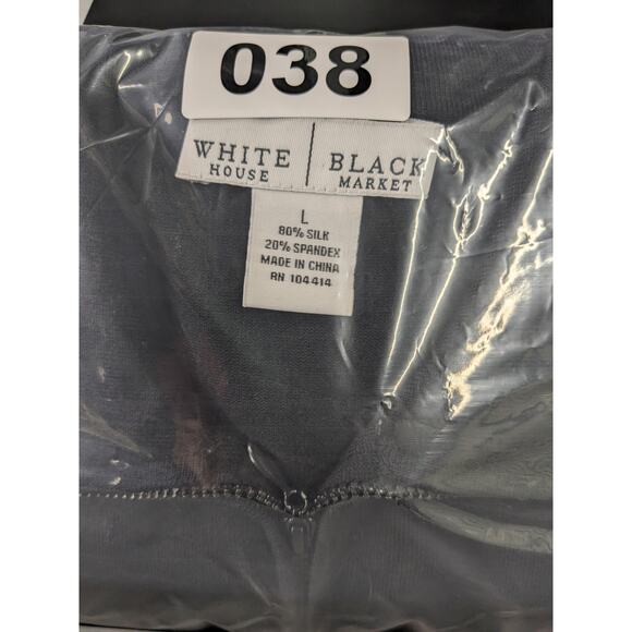 White House Black Market Shirt Womens Sleeveless‎ Zip Polo Black &White - Picture 10 of 10